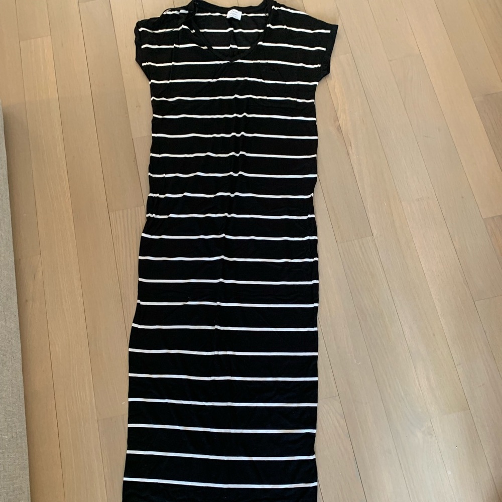 ZARA black and white striped maxi dress